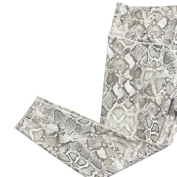 Victoria's Secret Snakeskin Print Leggings Cross Front Waistband Size 14 - Picture 5 of 11